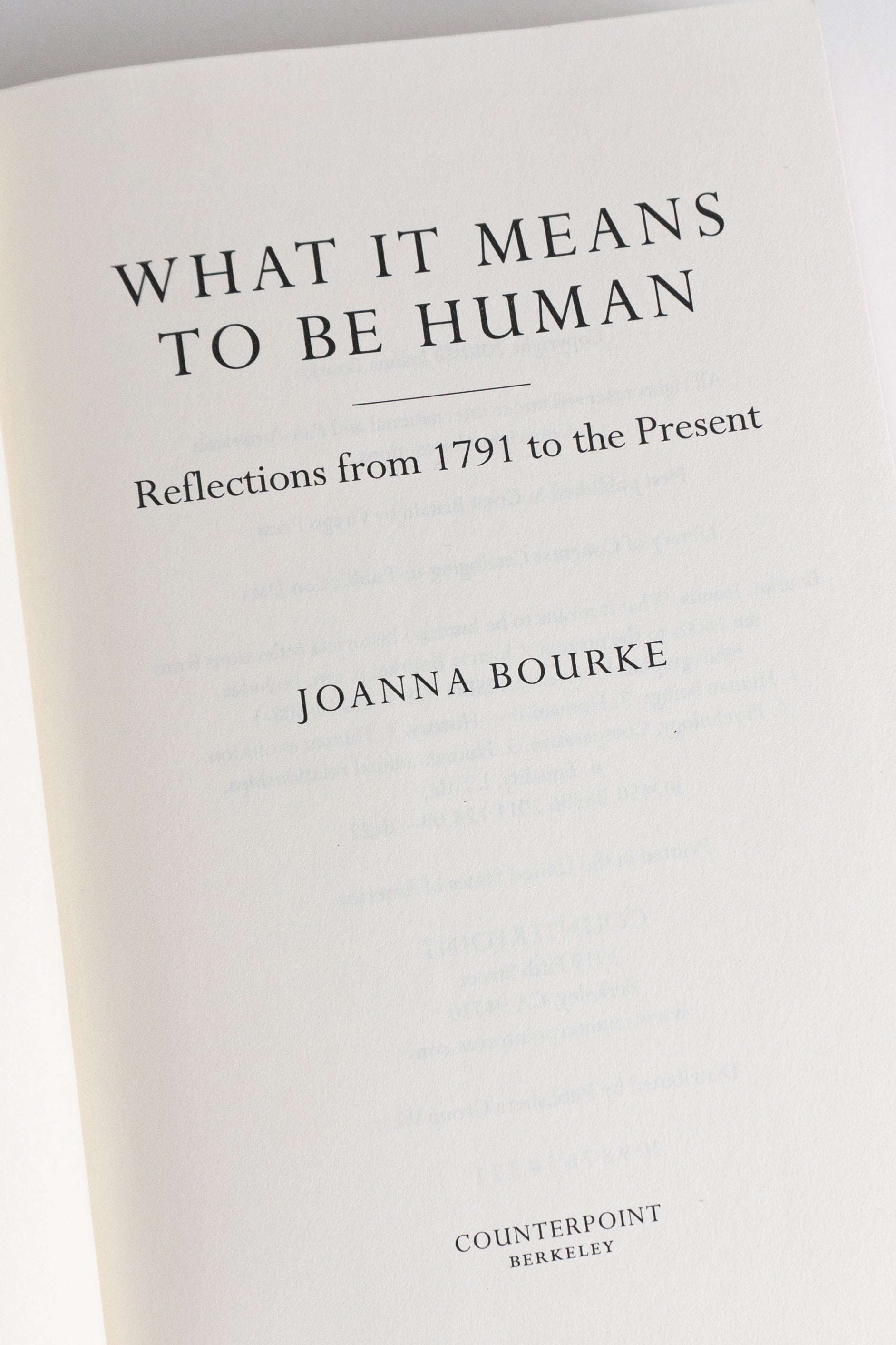 What it means to be human – JOANNA BOURKE
