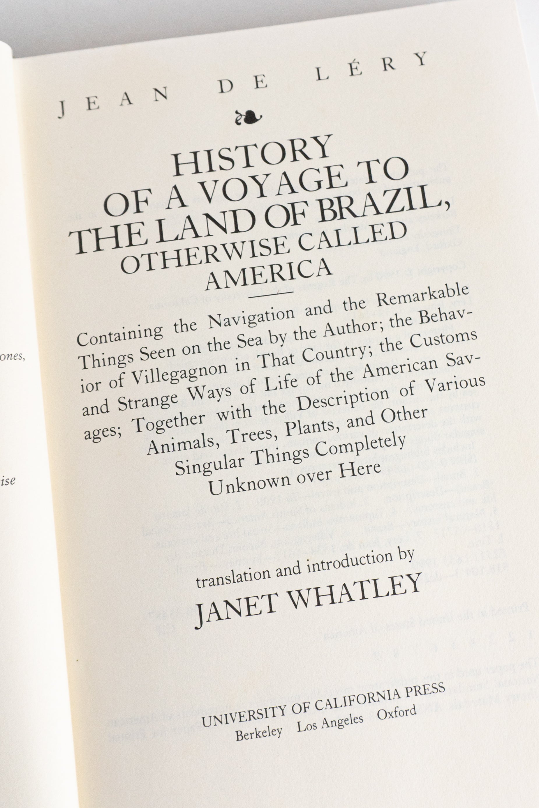 History of a Voyage to the Land of Brazil, Otherwise Called America
