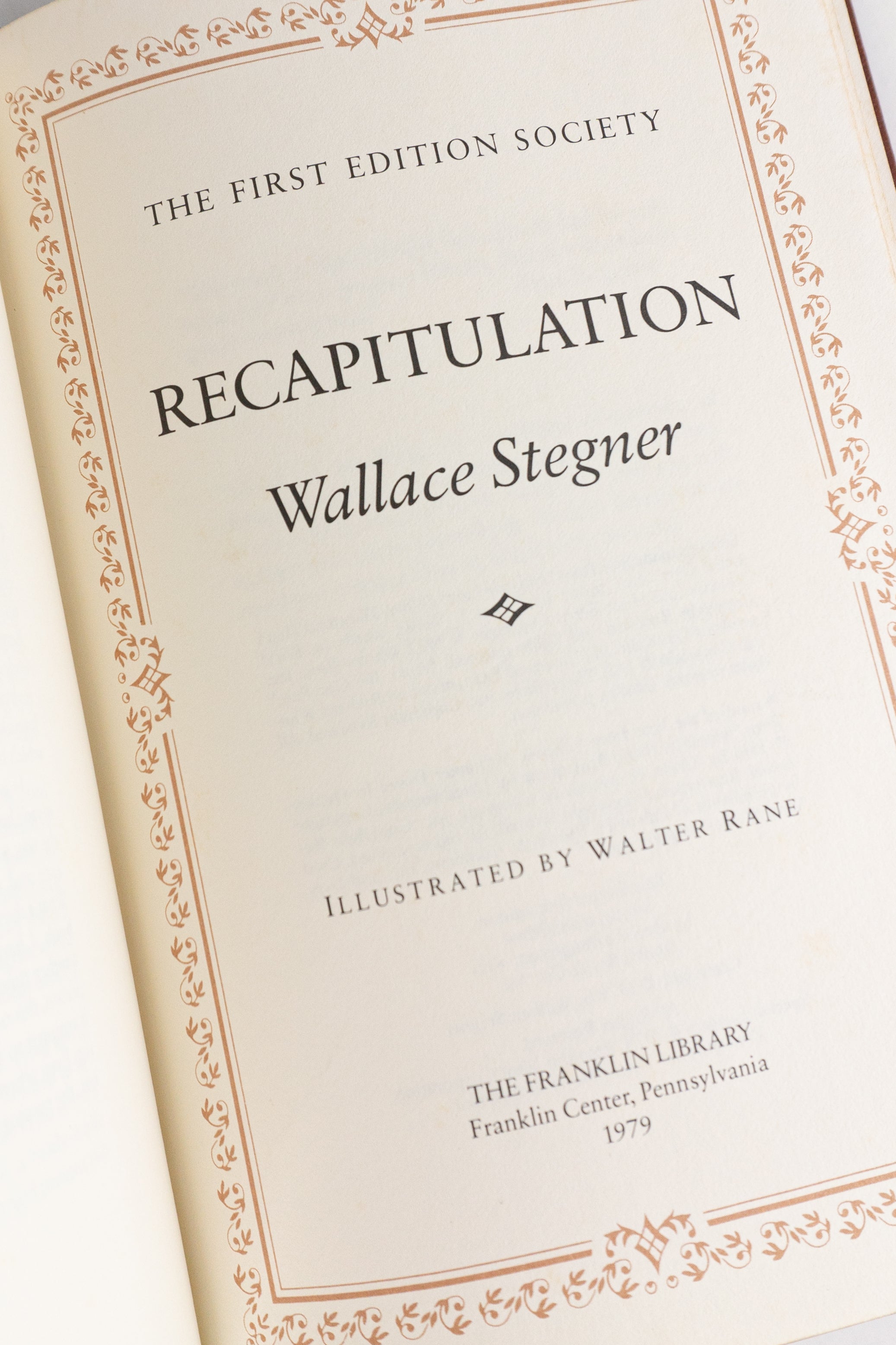 Recapitulation – WALLACE STEGNER