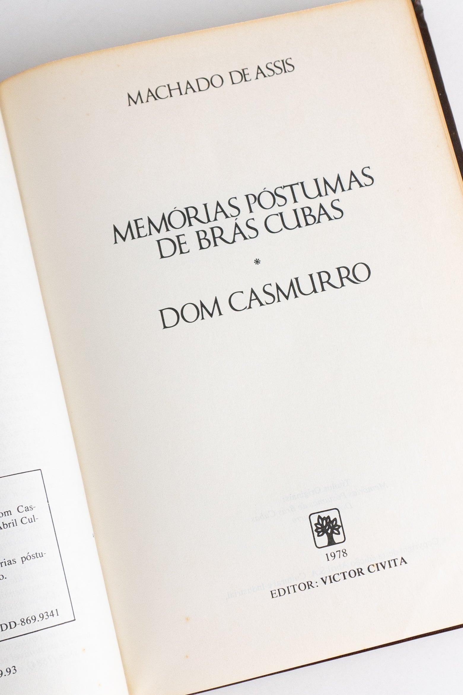 Memórias Póstumas de Brás Cubas / Dom Casmurro – MACHADO DE ASSIS