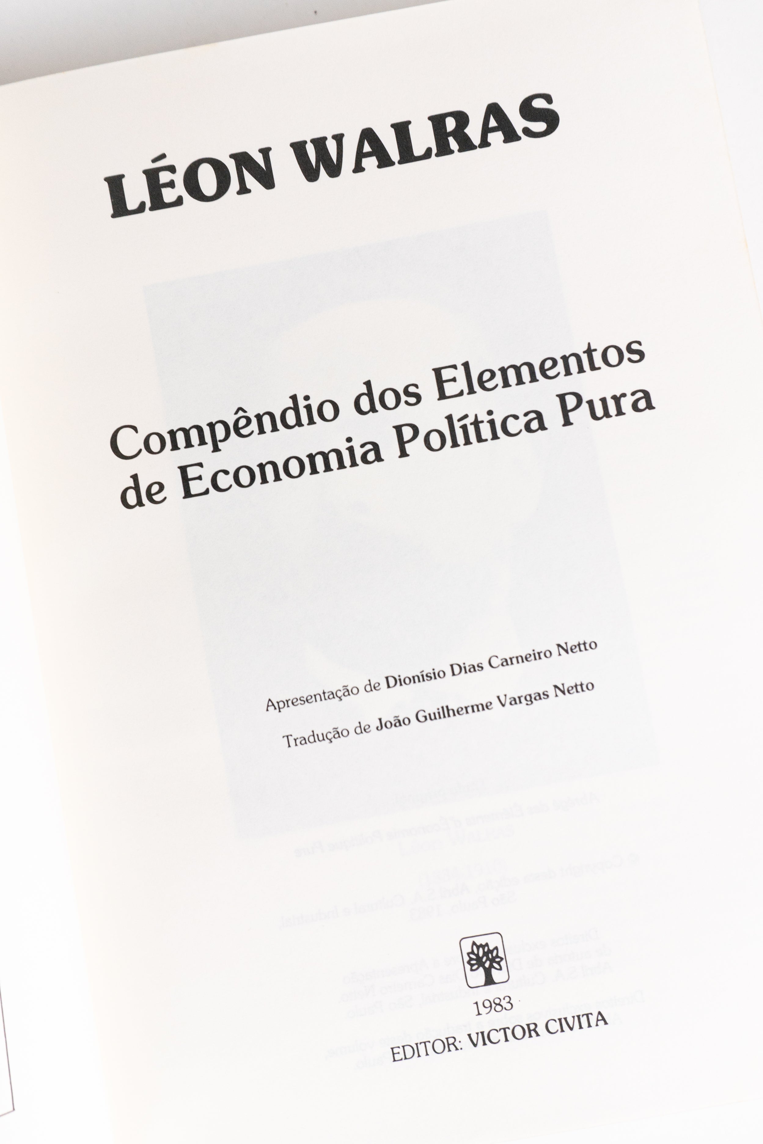Compêndio dos Elementos de Economia Política Pura – LÉON WALRAS