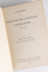 A History of Eighteenth Century Literature (1660–1780) – EDMUND GOSSE
