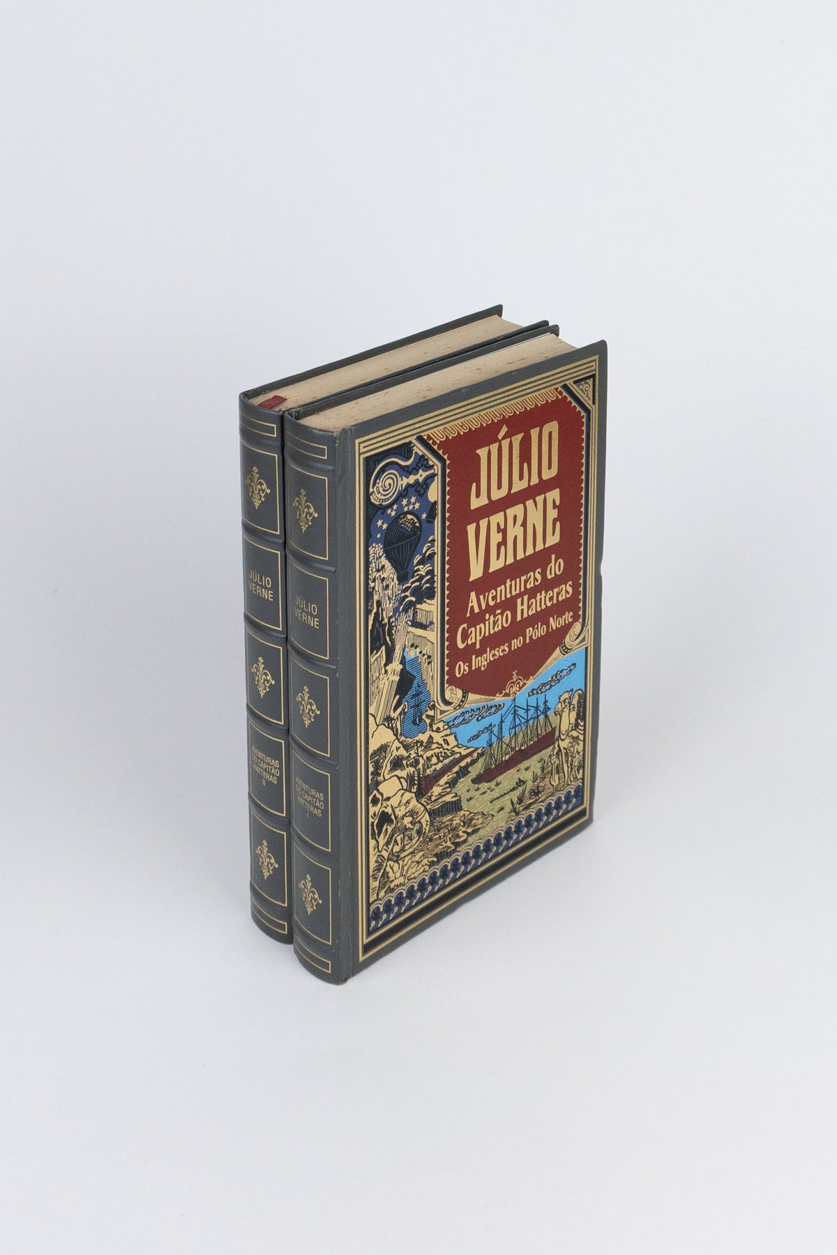 Aventuras do Capitão Hatteras: O Deserto de Gelo / Os Ingleses no Pólo Norte — JÚLIO VERNE (2 Volumes) (com marcas do tempo)