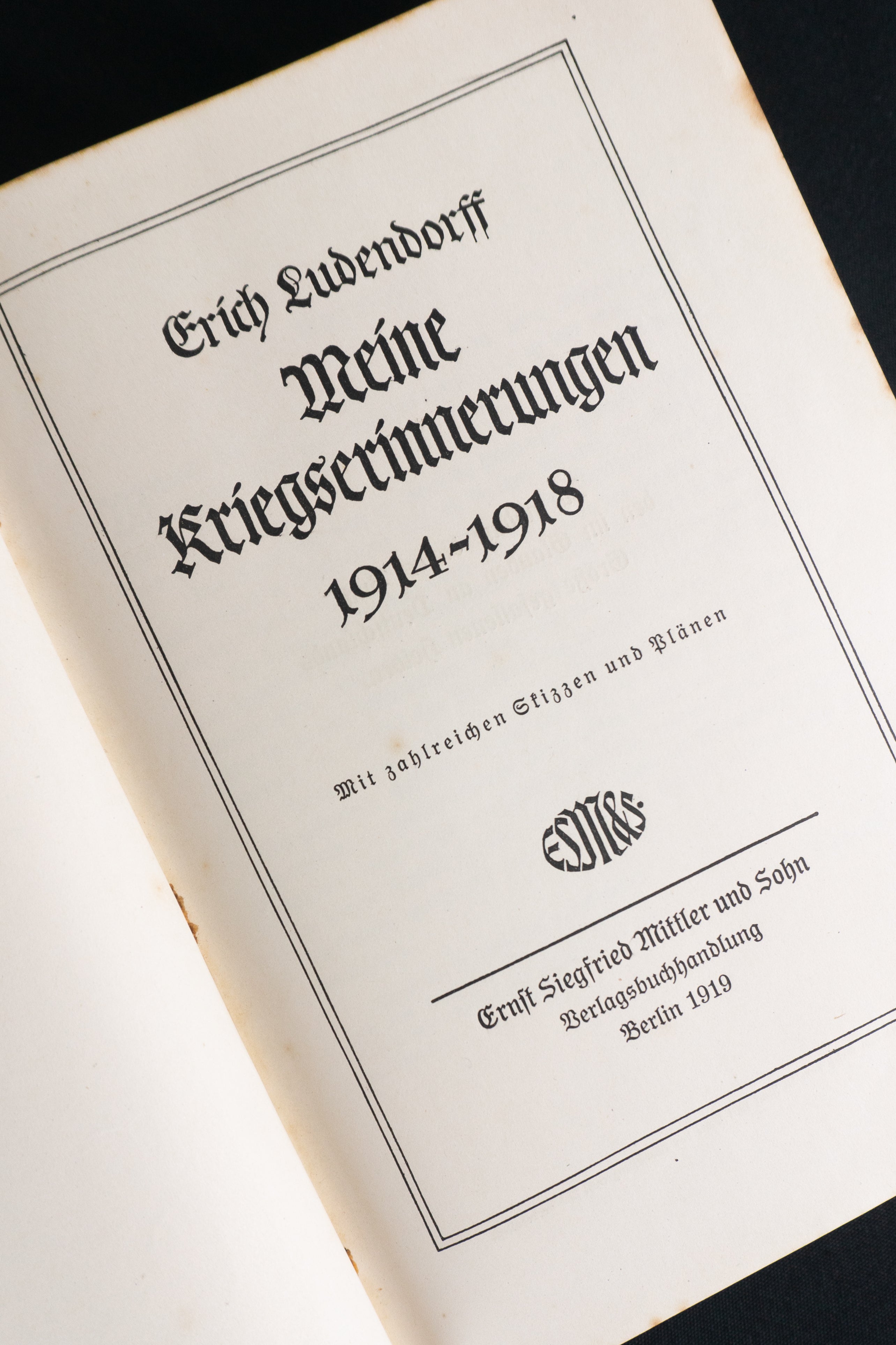 Meine Kriegserinnerungen — ERICH LUDENDORFF (Primeira Edição)